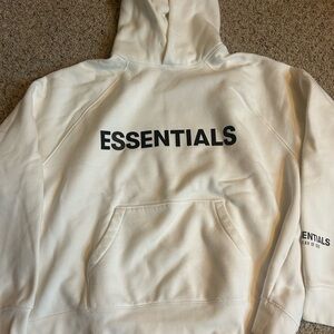 Essentials White Sweatshirt Classic Design